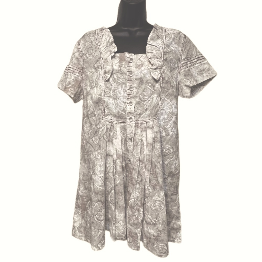 Animale by Jacques Ruc 100% Cotton Lightweight Abstract Print Mini Dress Tunic
